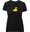 Женская премиум футболка Duck pixel ВИШИВКА Черный фото