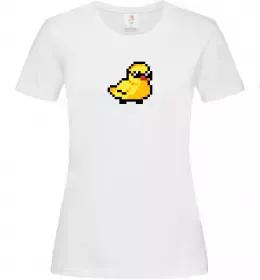 Женская футболка Duck pixel ВИШИВКА Белый фото