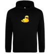 Женская толстовка (худи) Duck pixel ВИШИВКА Черный фото