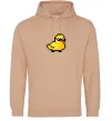 Женская толстовка (худи) Duck pixel ВИШИВКА Песочный фото