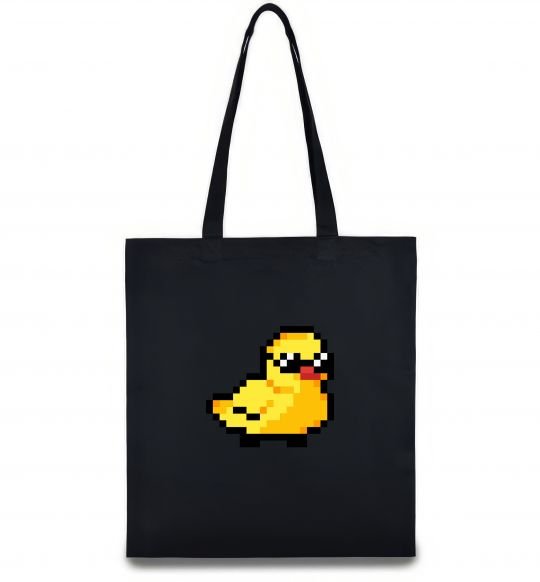 Еко-сумка Duck pixel ВИШИВКА Чорний фото