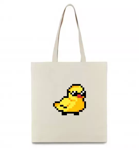 Еко-сумка Duck pixel ВИШИВКА Бежевий фото