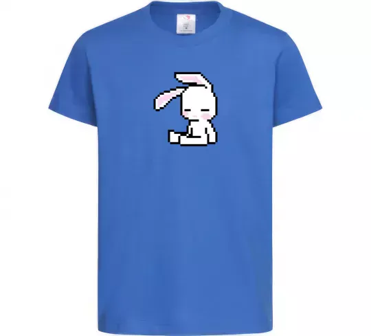 Детская футболка Bunny pixel ВИШИВКА Ярко-синий фото