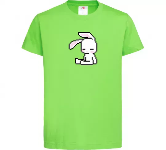 Детская футболка Bunny pixel ВИШИВКА Лаймовый фото