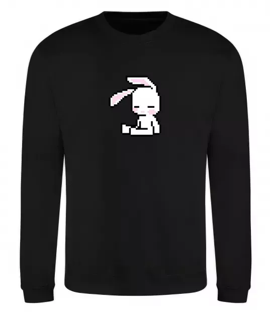 Свитшот Bunny pixel ВИШИВКА Черный фото