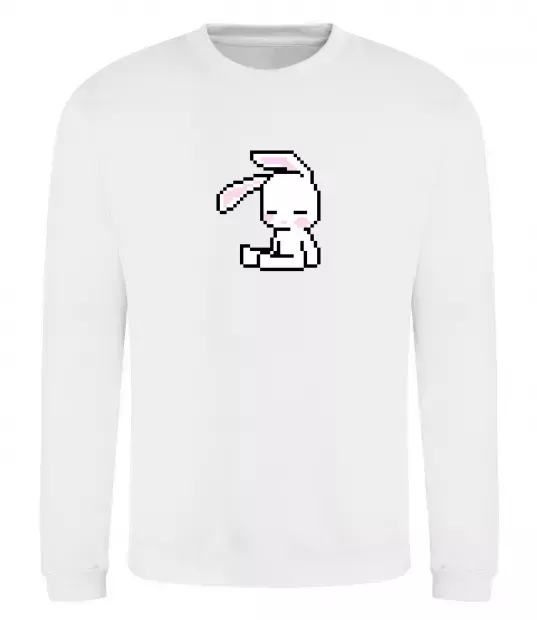 Свитшот Bunny pixel ВИШИВКА Белый фото