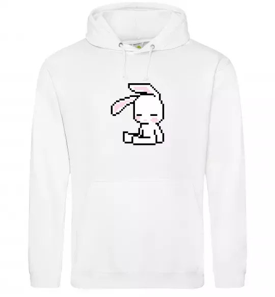 Женская толстовка (худи) Bunny pixel ВИШИВКА Белый фото