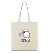 Еко-сумка Bunny pixel ВИШИВКА Бежевий фото