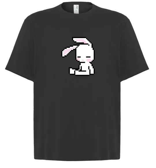 Футболка Оверсайз Bunny pixel ВИШИВКА Черный фото