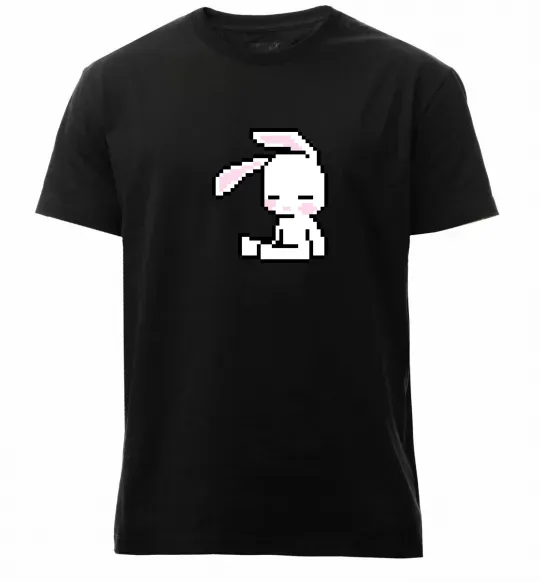 Чоловіча преміум футболка Bunny pixel ВИШИВКА Чорний фото