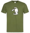 Мужская футболка Bunny pixel ВИШИВКА Оливковый фото