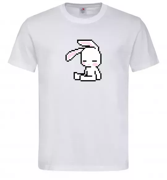 Мужская футболка Bunny pixel ВИШИВКА Белый фото