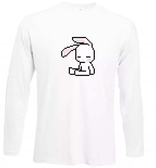 Лонгслів Bunny pixel ВИШИВКА Білий фото