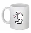 Чашка керамическая Bunny pixel ВИШИВКА Белый фото