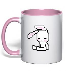 Чашка с цветной ручкой Bunny pixel ВИШИВКА
