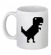 Чашка керамическая Dino pixel ВИШИВКА Белый фото