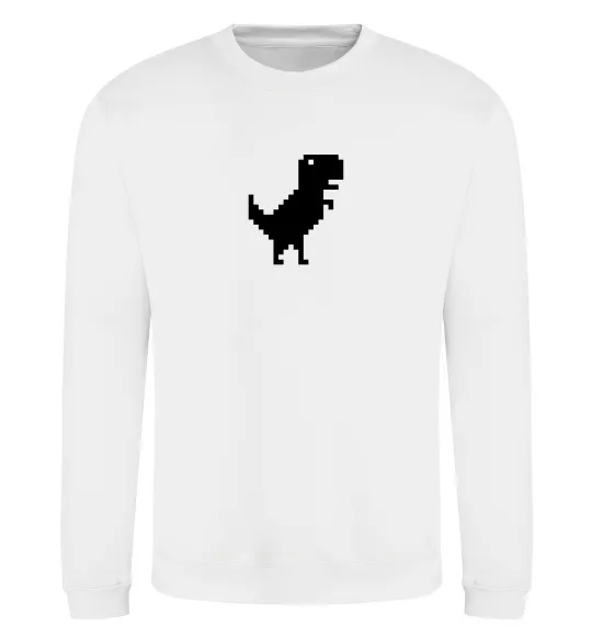 Свитшот Dino pixel ВИШИВКА Белый фото
