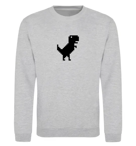 Свитшот Dino pixel ВИШИВКА Серый меланж фото