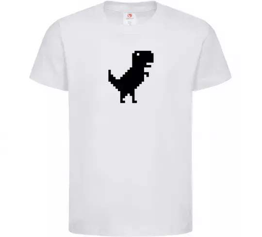 Дитяча футболка Dino pixel ВИШИВКА Білий фото