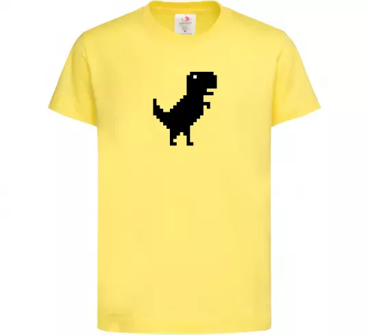 Дитяча футболка Dino pixel ВИШИВКА Лимонний фото