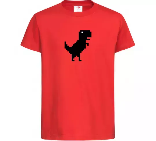 Дитяча футболка Dino pixel ВИШИВКА Червоний фото
