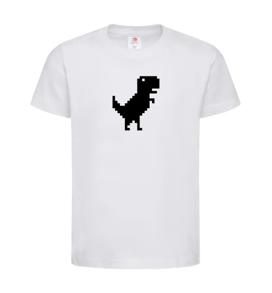 Дитяча футболка Dino pixel ВИШИВКА Білий фото