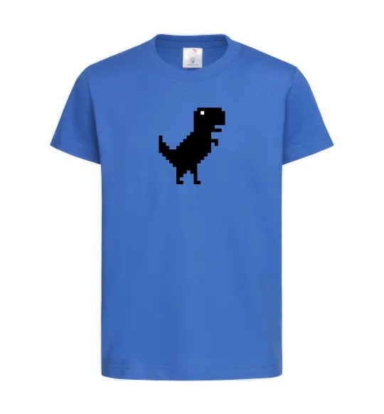 Дитяча футболка Dino pixel ВИШИВКА Яскраво-синій фото