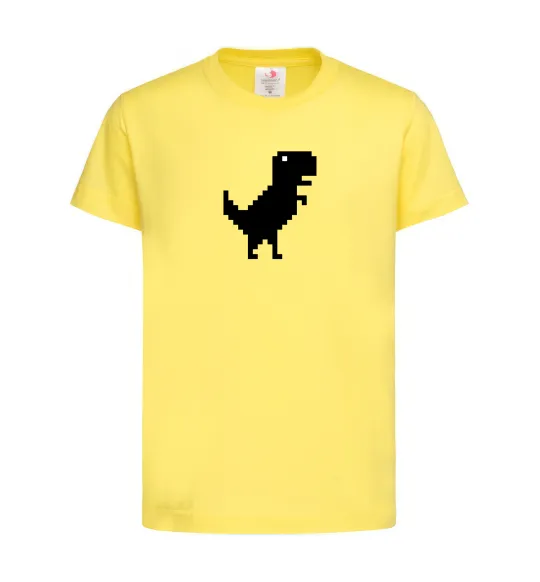 Дитяча футболка Dino pixel ВИШИВКА Лимонний фото