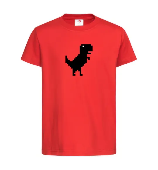Дитяча футболка Dino pixel ВИШИВКА Червоний фото