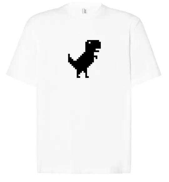 Футболка Оверсайз Dino pixel ВИШИВКА Белый фото