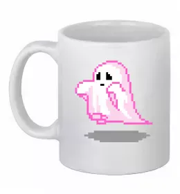 Чашка керамічна Привиди піксель парні жіноча ВИШИВКА Білий фото