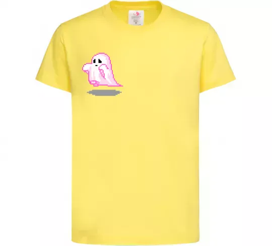 Дитяча футболка Привиди піксель парні жіноча ВИШИВКА Лимонний фото