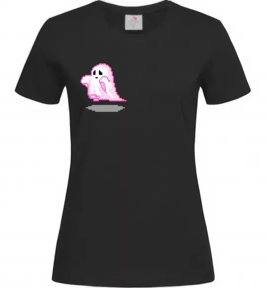 Женская футболка Привиди піксель парні жіноча ВИШИВКА Черный фото