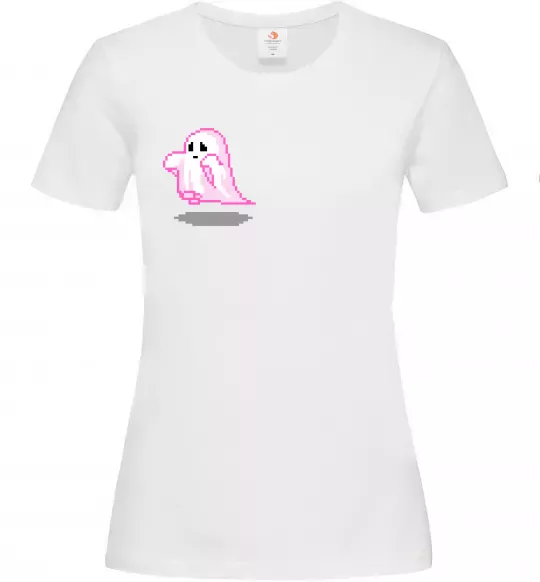 Женская футболка Привиди піксель парні жіноча ВИШИВКА Белый фото