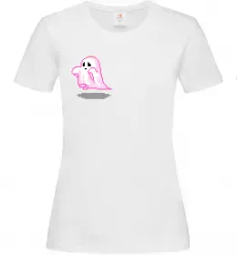 Женская футболка Привиди піксель парні жіноча ВИШИВКА Белый фото