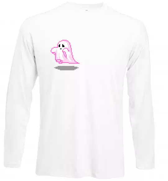 Лонгслив Привиди піксель парні жіноча ВИШИВКА Белый фото