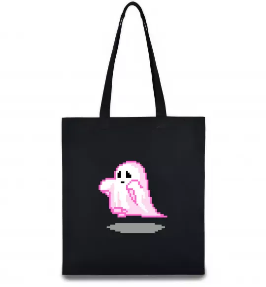 Еко-сумка Привиди піксель парні жіноча ВИШИВКА Чорний фото