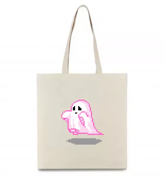 Еко-сумка Привиди піксель парні жіноча ВИШИВКА Бежевий фото