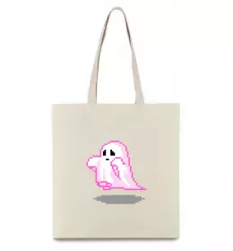 Еко-сумка Привиди піксель парні жіноча ВИШИВКА Бежевий фото