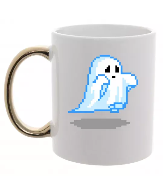 Чашка с цветной ручкой Привиди пікселі парні чоловіча ВИШИВКА Золото фото