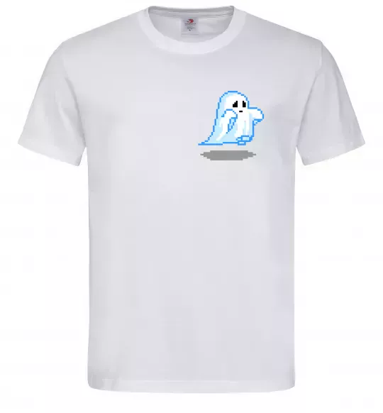 Мужская футболка Привиди пікселі парні чоловіча ВИШИВКА Белый фото