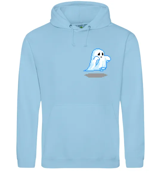 Чоловіча толстовка (худі) Привиди пікселі парні чоловіча ВИШИВКА Блакитний фото