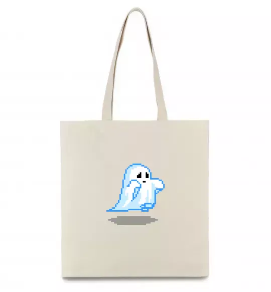 Эко-сумка Привиди пікселі парні чоловіча ВИШИВКА Бежевый фото