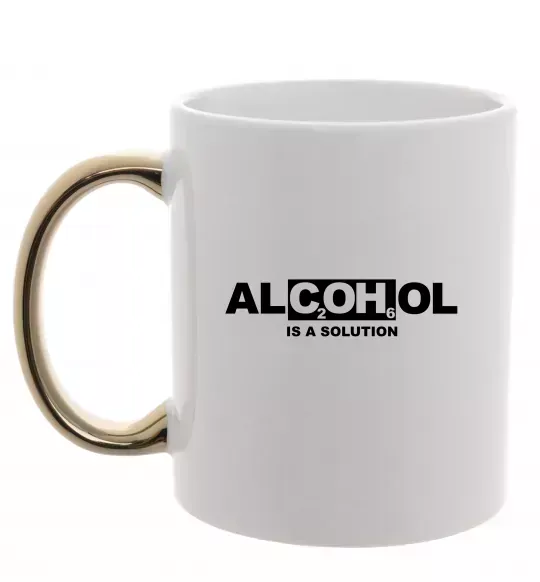 Чашка с цветной ручкой Алкоголь формула Золото фото