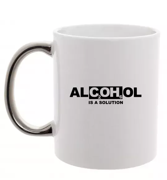 Чашка с цветной ручкой Алкоголь формула Серебро фото