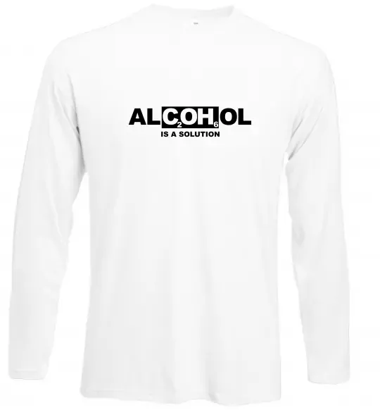 Лонгслив Алкоголь формула Белый фото