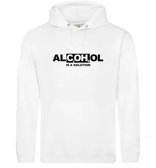 Чоловіча толстовка (худі) Алкоголь формула Білий фото