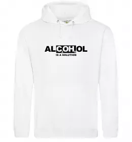 Мужская толстовка (худи) Алкоголь формула Белый фото