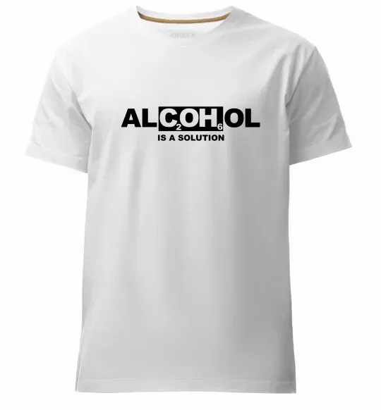 Чоловіча преміум футболка Алкоголь формула Білий фото