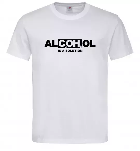 Мужская футболка Алкоголь формула Белый фото